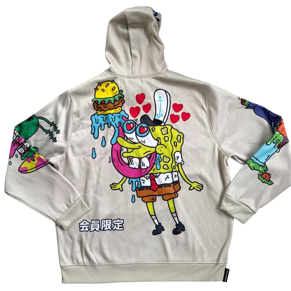 Nickelodeon x Members Only SpongeBob SquarePants Cream Hoodie Size XL